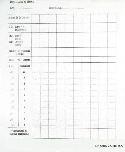Feuille de partogramme