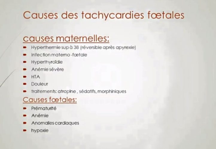 RCF causes tachycardies fœtales — étiologies cardiotocographie