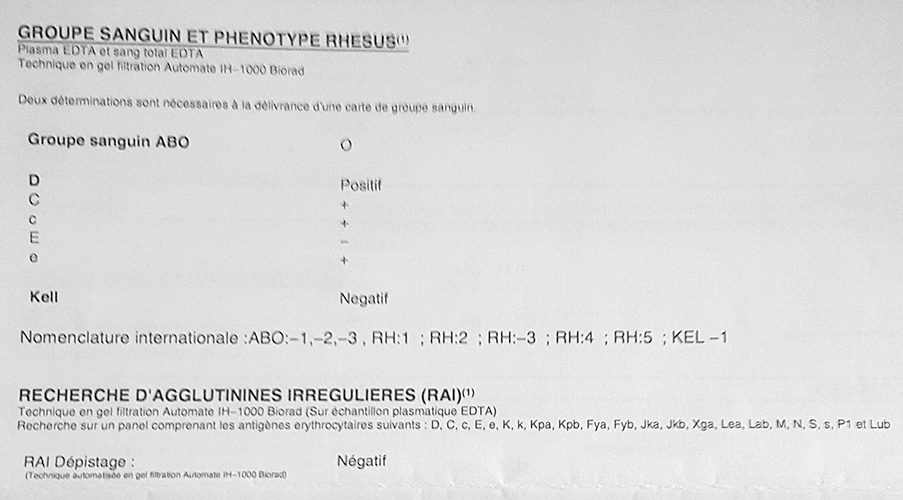 Phénotype Rhésus — groupes sanguins système Rh compatibilité